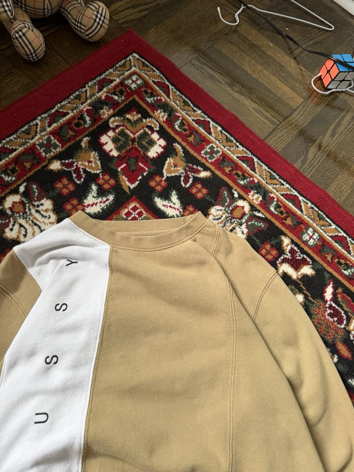 Stussy Paneled Crewneck Sweatshirt Size S Mens Pullover