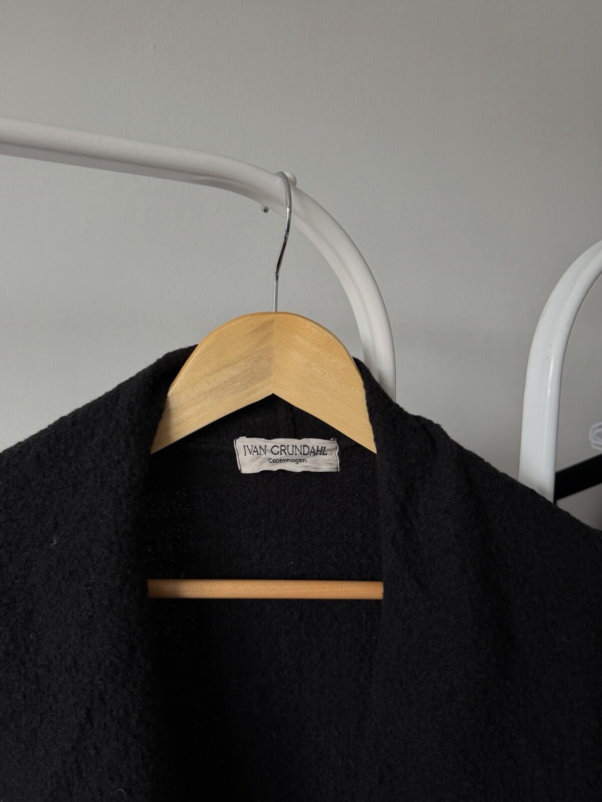 Ivan Grundahl Cardigan Sweater M/L Black OVERSIZED Wool blend Cardigan Jacket