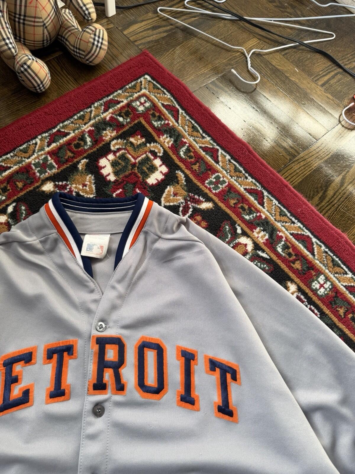 Vintage 80s CCM Detroit Tigers Jersey XXL Gray Road Script MLB Sewn 90s