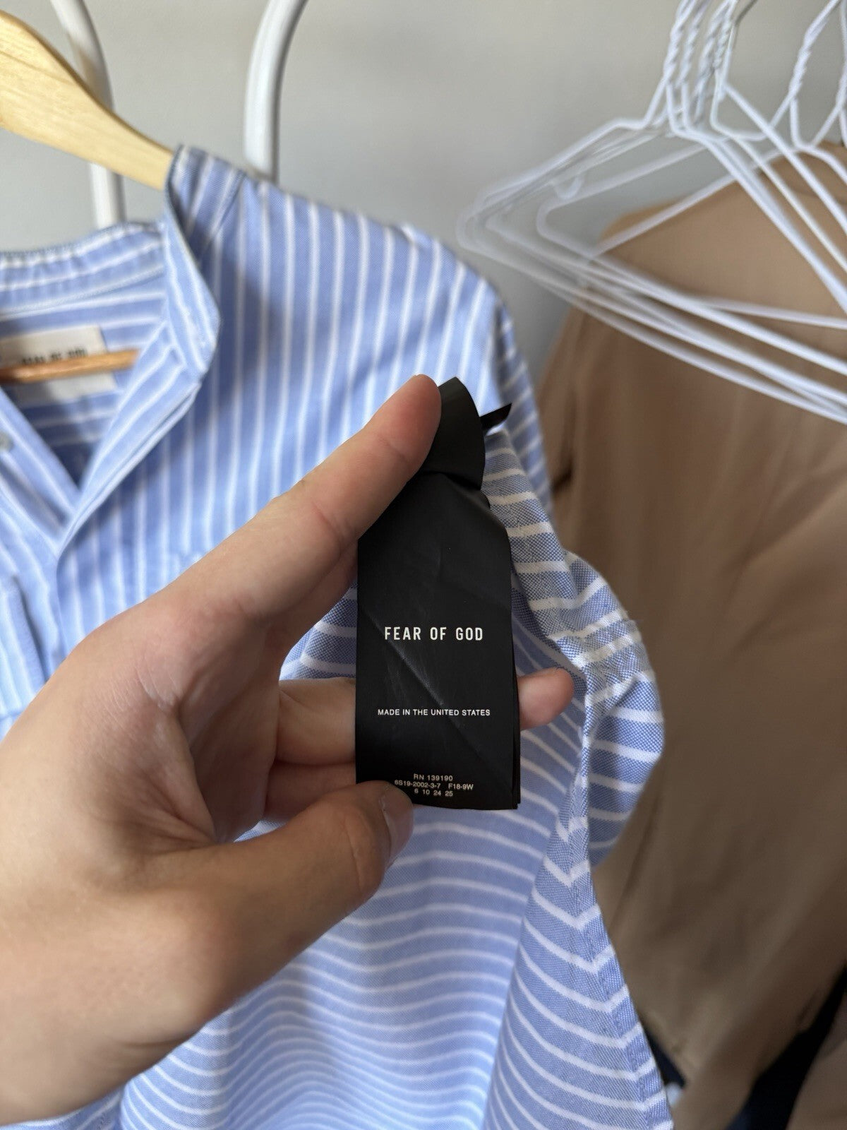 Fear of God Sixth Collection Henley Button Up Shirt Blue Size Small Jerry Loren