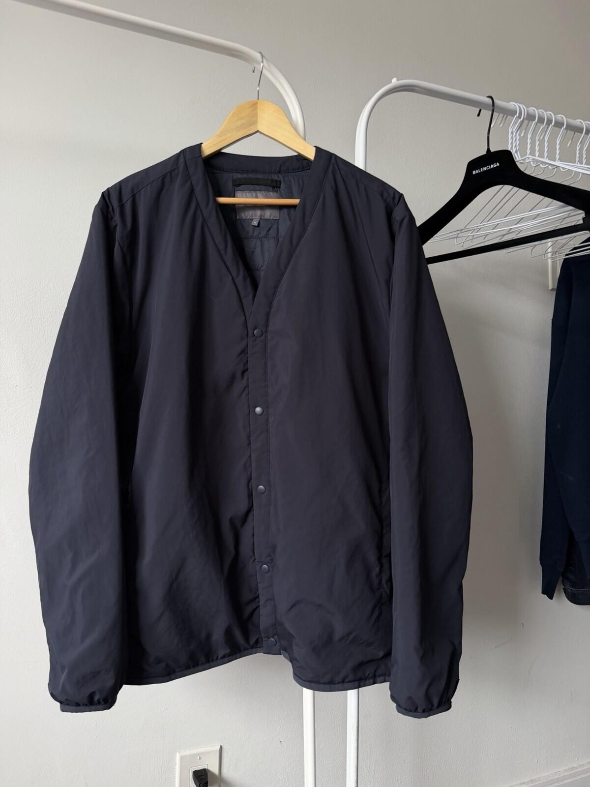 Norse Projects Otto Light WR Nylon Midlayer Collarless Navy Blue Jacket XL
