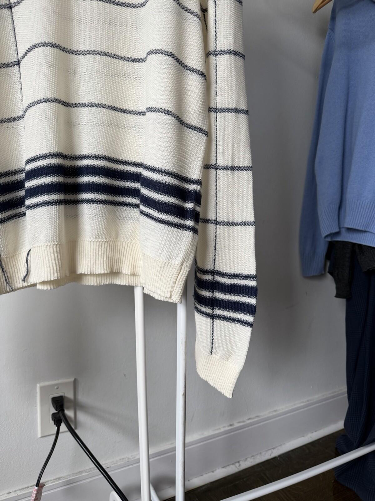 Maison Martin Margiela Oversized Striped Knit Sweater Wool Blend