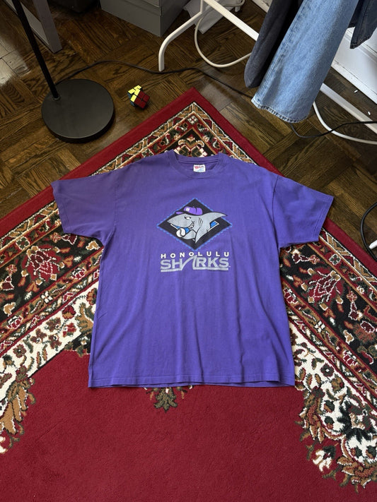 Vintage 1993 Honolulu Sharks Inaugural Season Tee Size XL Single Stitch
