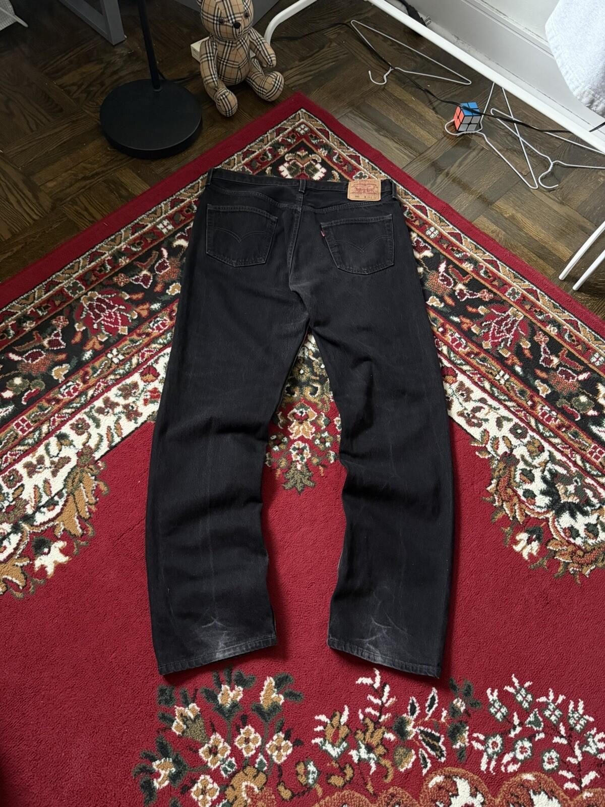 Vintage Levi's 501 Button Fly 90s Jeans Made in USA Black Denim Mens 36/32 Faded