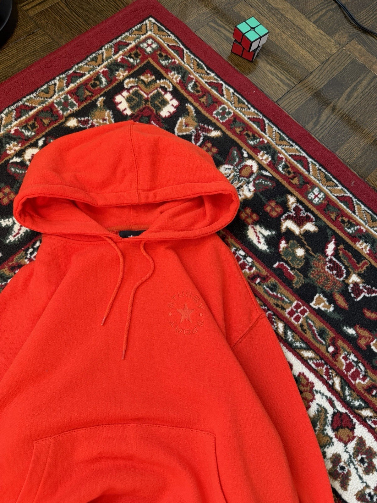 Stussy Sport Oversized Red Hoodie