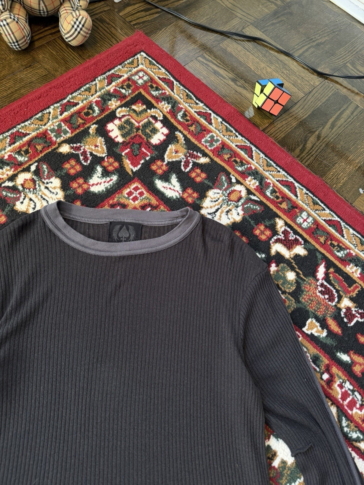 Salvage Sweatshirt Mens Medium Gray Sweater Grunge Y2K Hand Crafted in LA