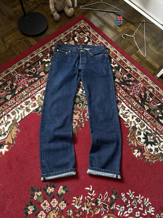 APC Rue De Paris Hipster Men's Size 30 Red Selvedge Distressed Slim Jeans A.P.C