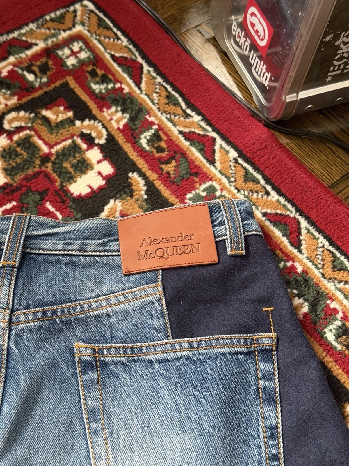 Alexander McQueen High Rise Media Mix Wool/Cotton Cargo Jeans