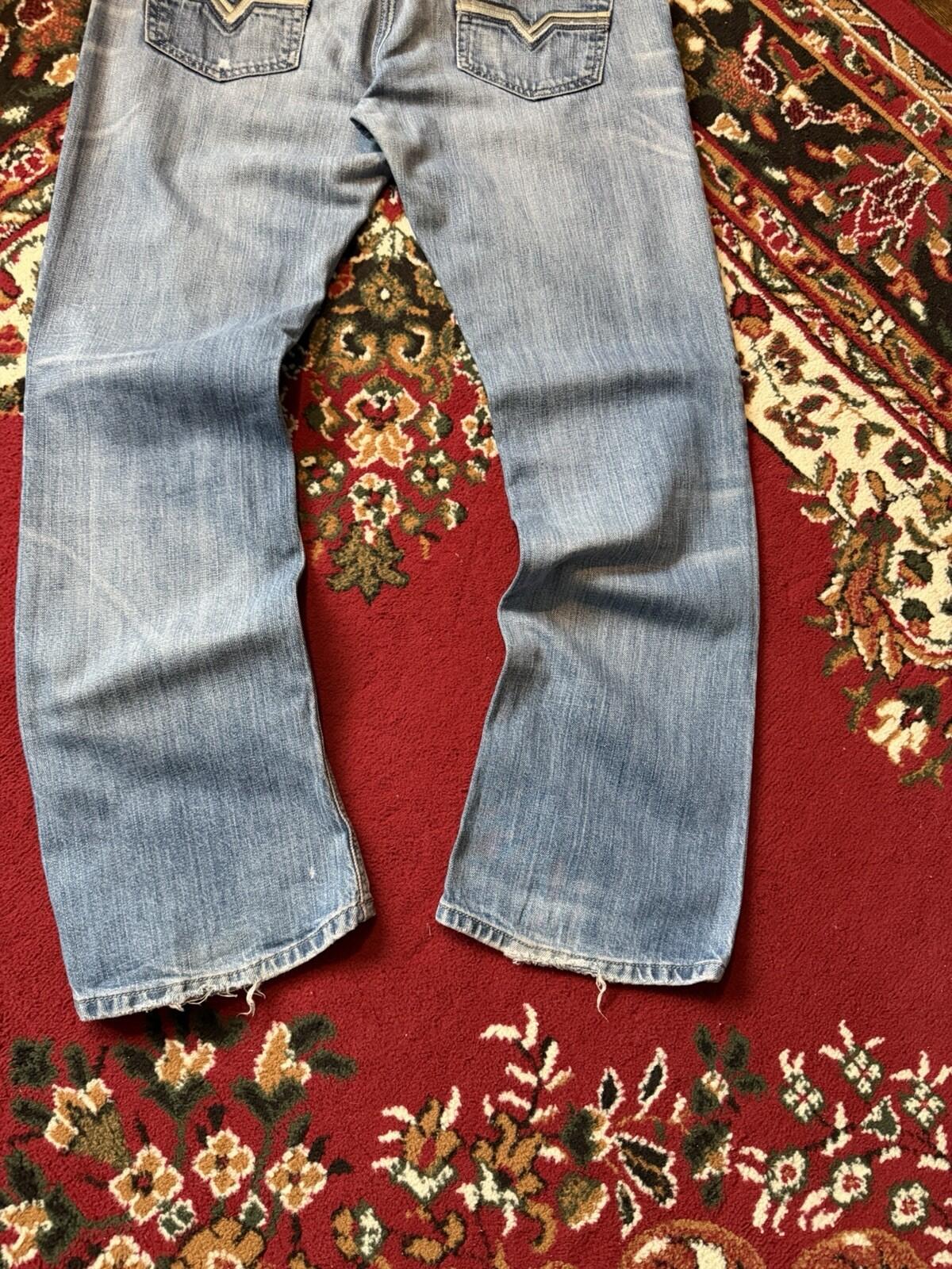 Diesel Industry Trouleg Mens Blue Jeans Denim Pants Distressed Stretch 34/30