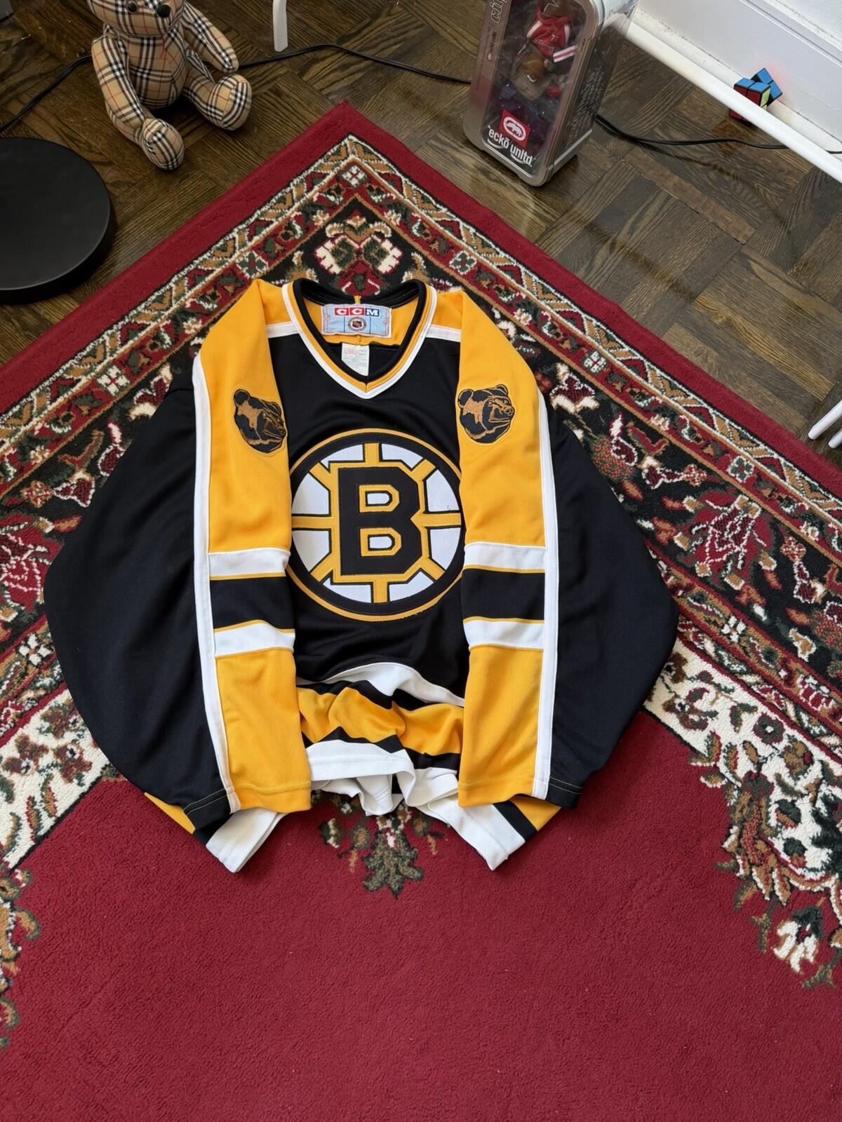 VTG 90s Ccm Boston Bruins Black Bears Classic NHL Hockey Jersey Mens XL*