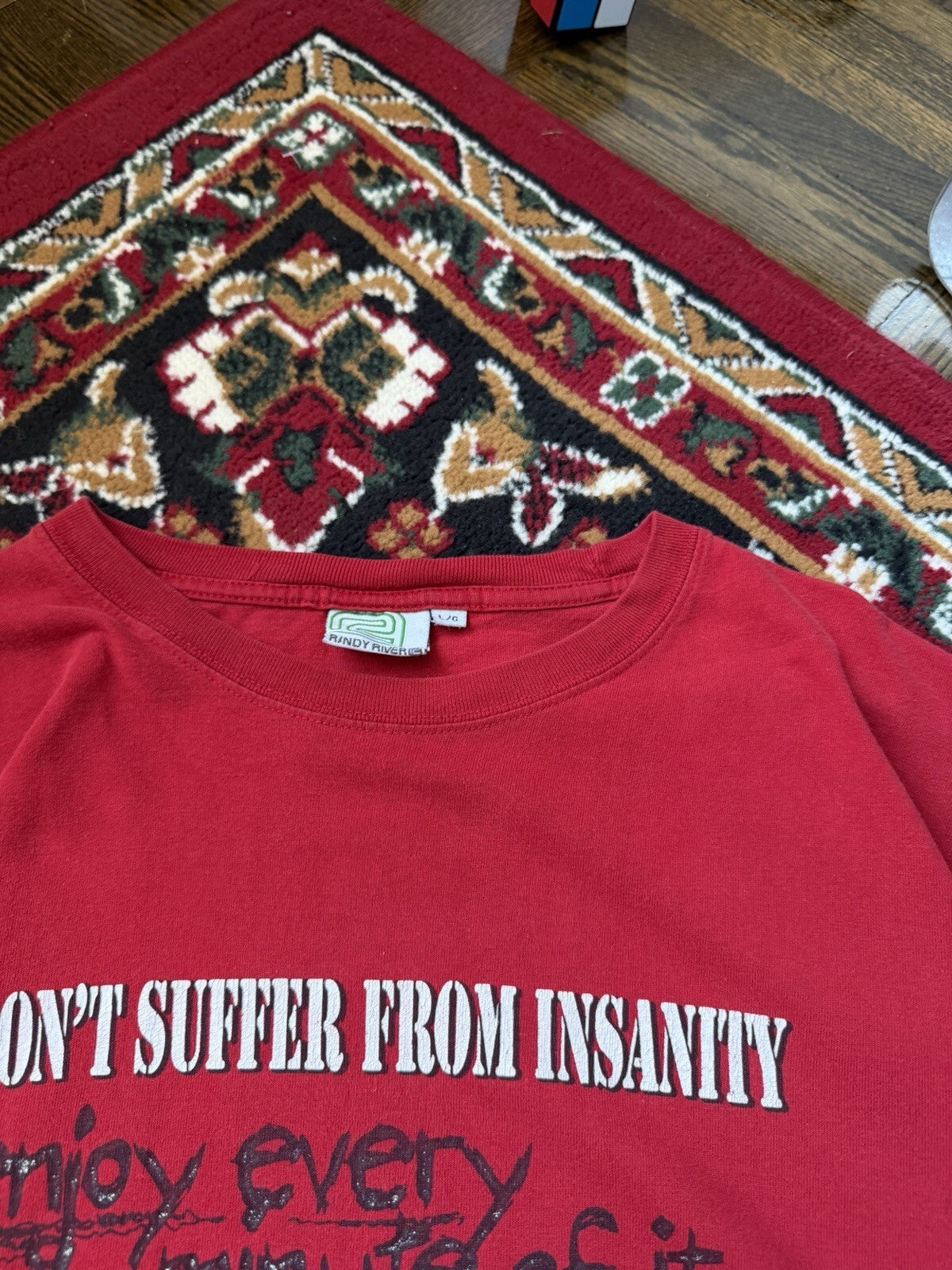 Y2K Randy River "I don't suffer from insanity ***" Vintage Skate Tee Size L