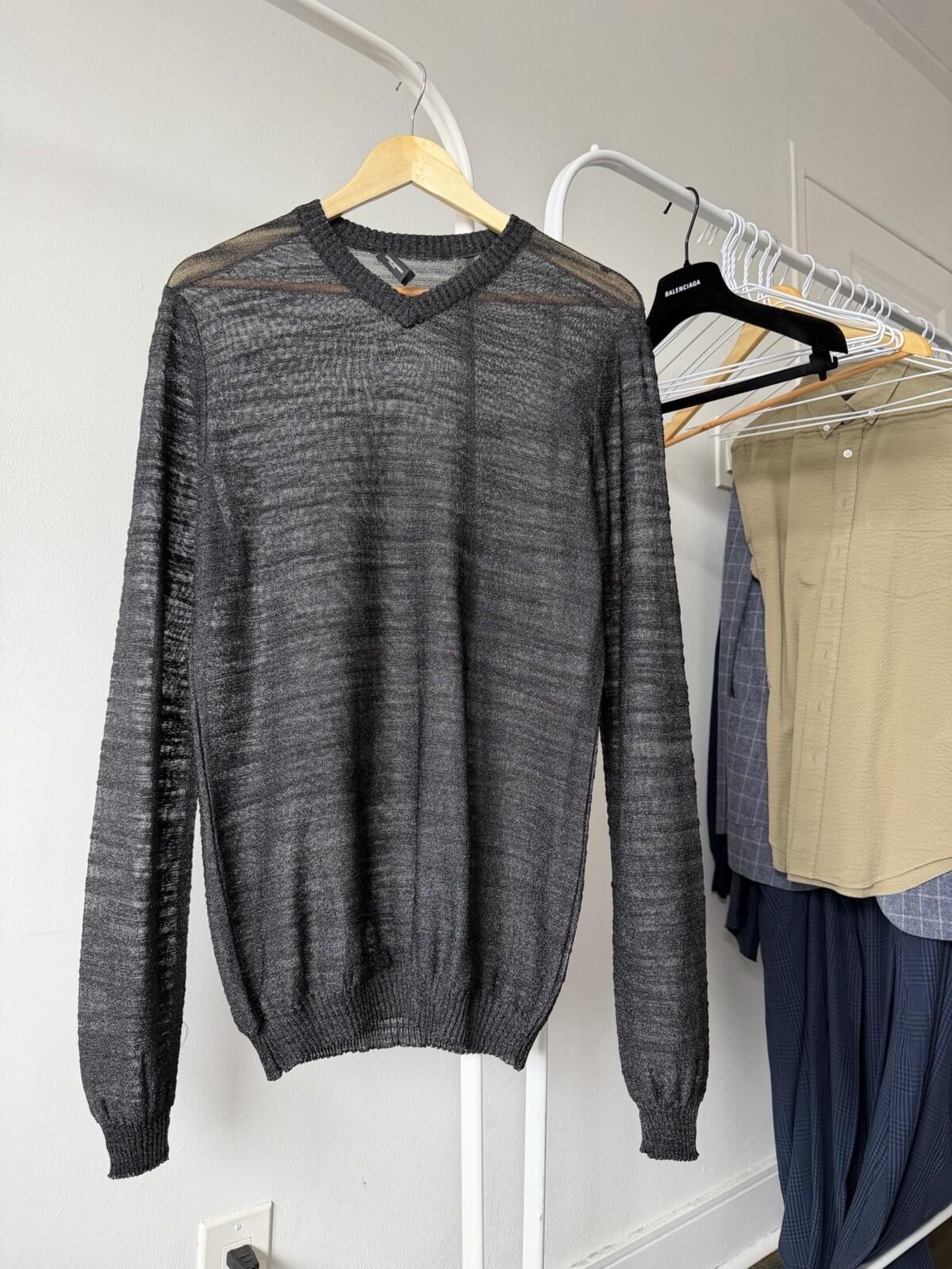 Costume National Homme Viscose/Polyamide Transparent Knit Sweater Metal Effect