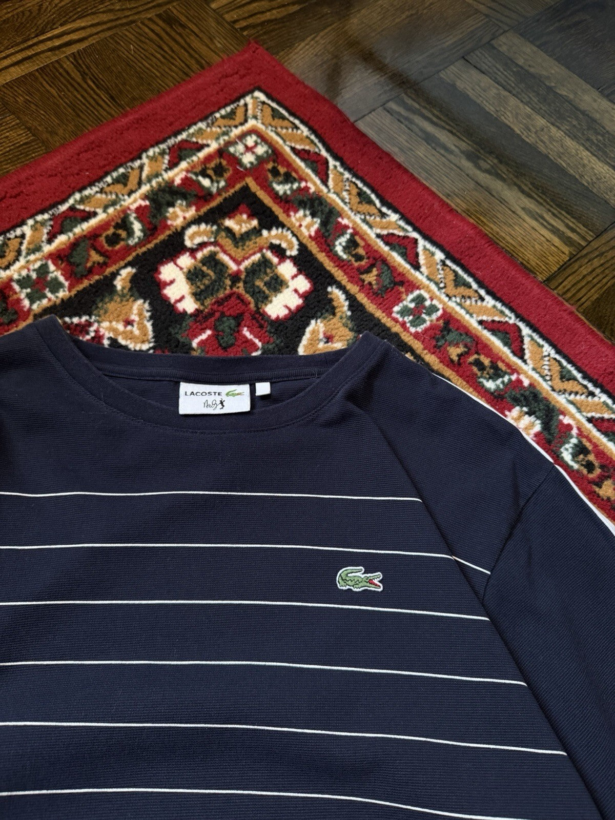 Lacoste Andy Roddick 2012 Rare Striped Jersey Tennis Shirt Size 7 Mens