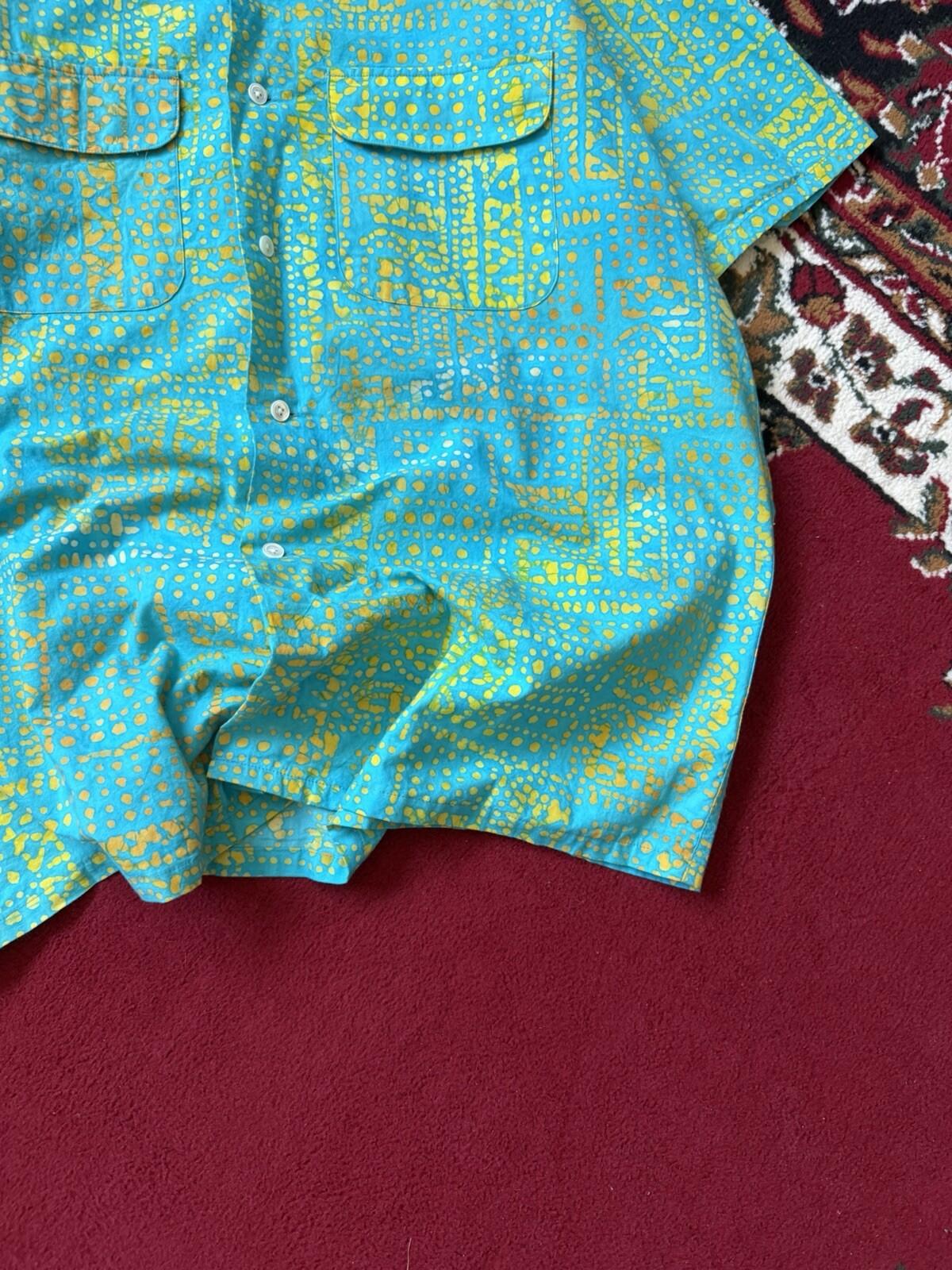 BEAMS PLUS Japan Batik Print Shirt Men's Large Short Sleeve Made In Japan