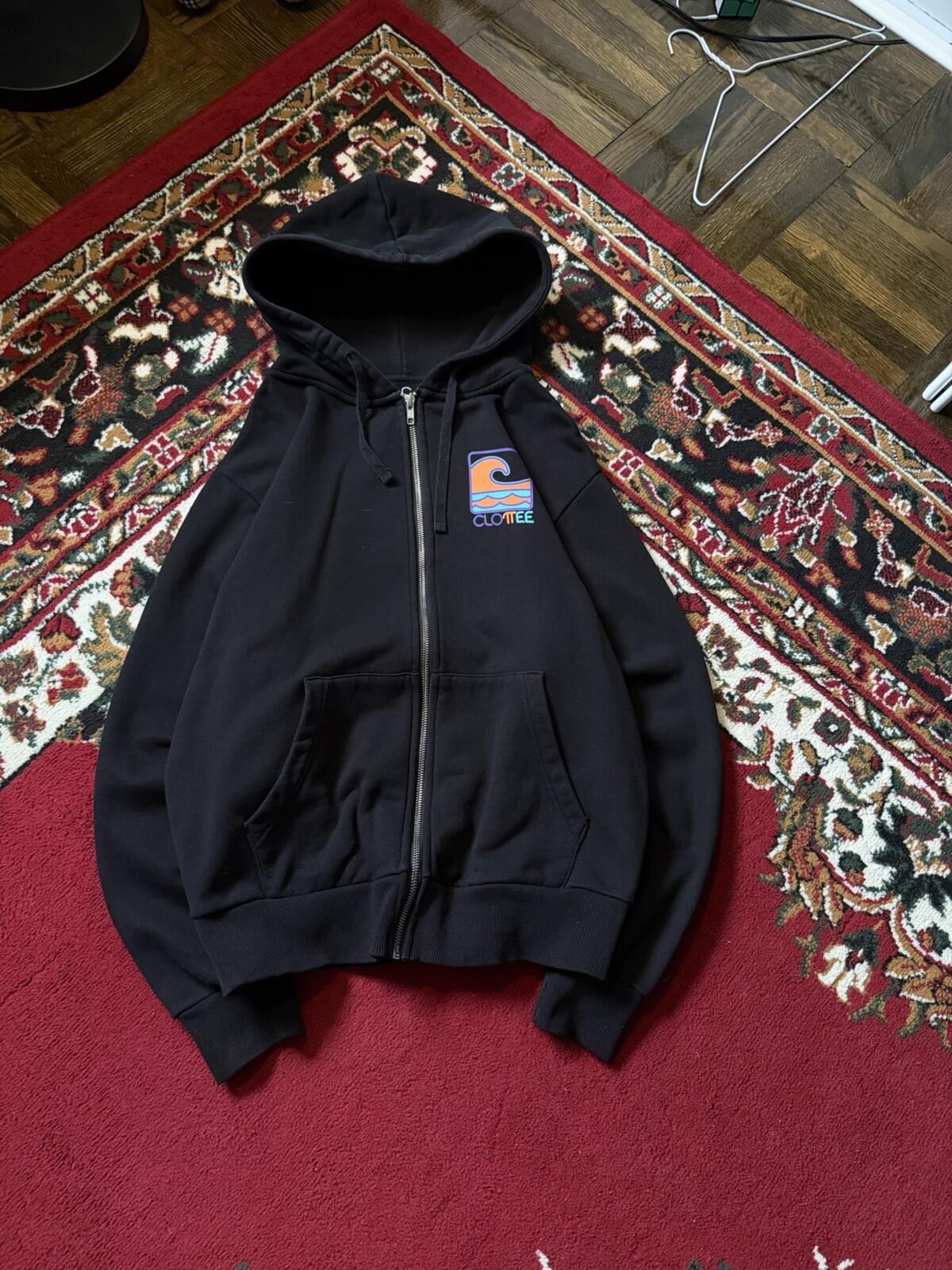 Clottee By Clot Mens Medium Wave Black Full Zip Hoodie Clot