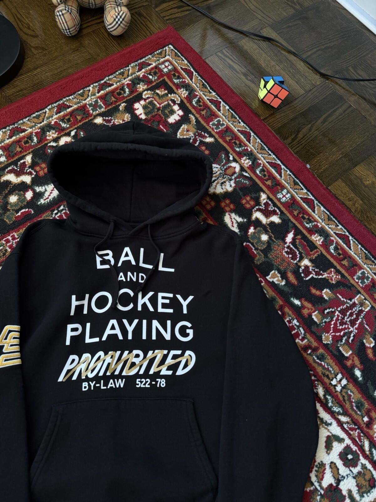 OVO x Sherwood Street Hockey Hoodie October’s Very Own Drake Owl Black Gold SzXS