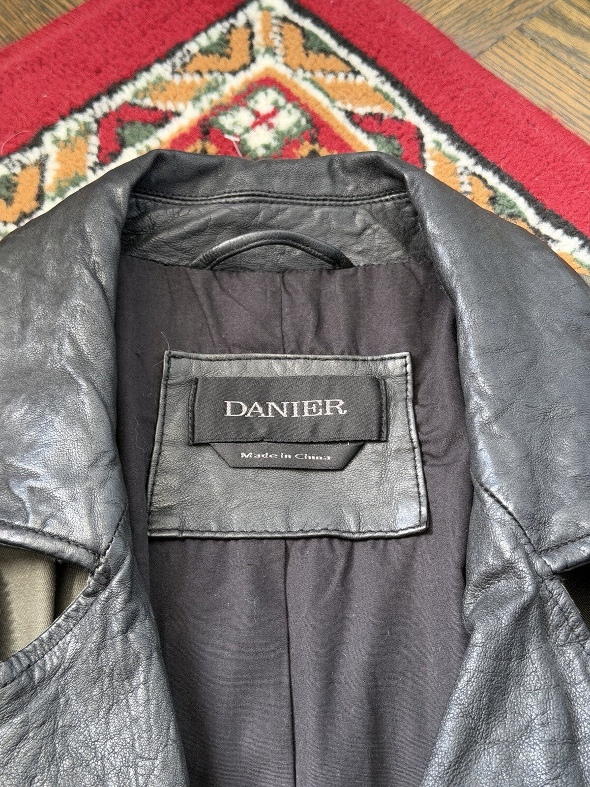Danier Hybrid Moto Leather Sleeves Asymmetrical Zipper Utility Jacket