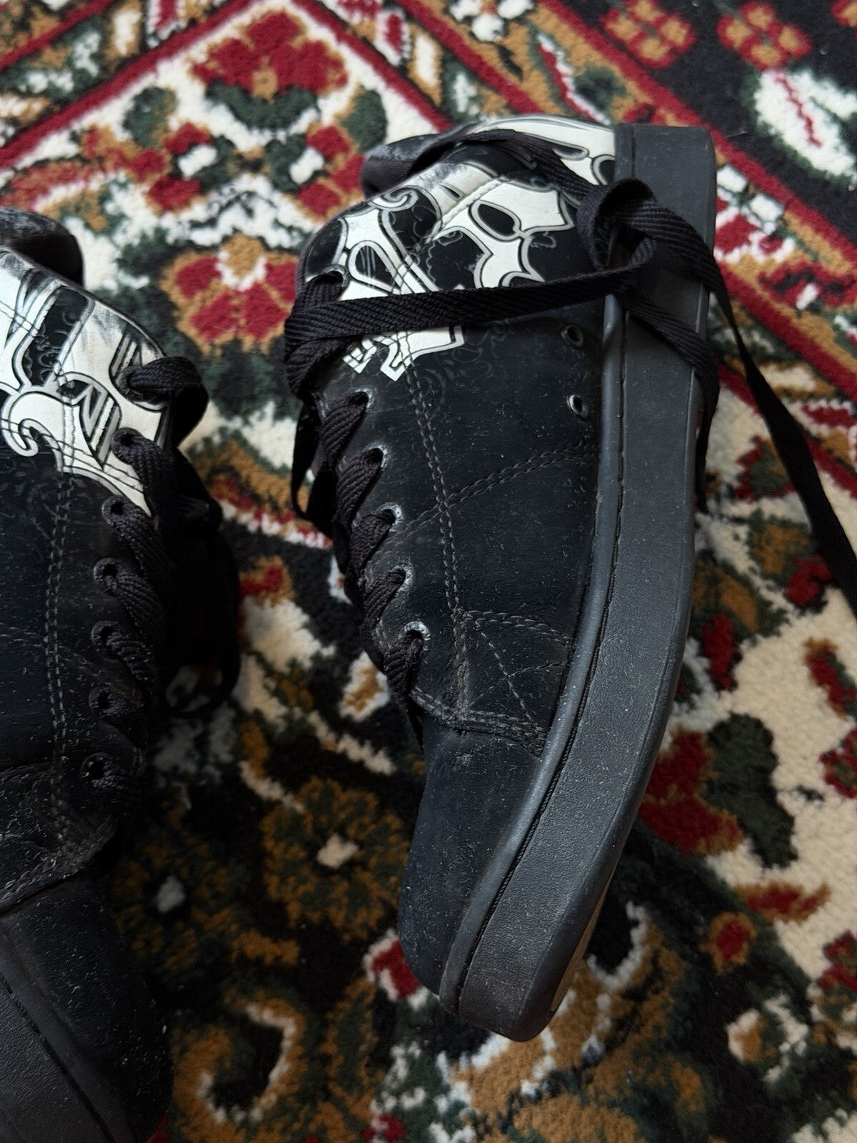 Vintage Vans Widow Chunky Skater Shoes Men’s Size 9.5 Skulls Grunge Goth Y2K