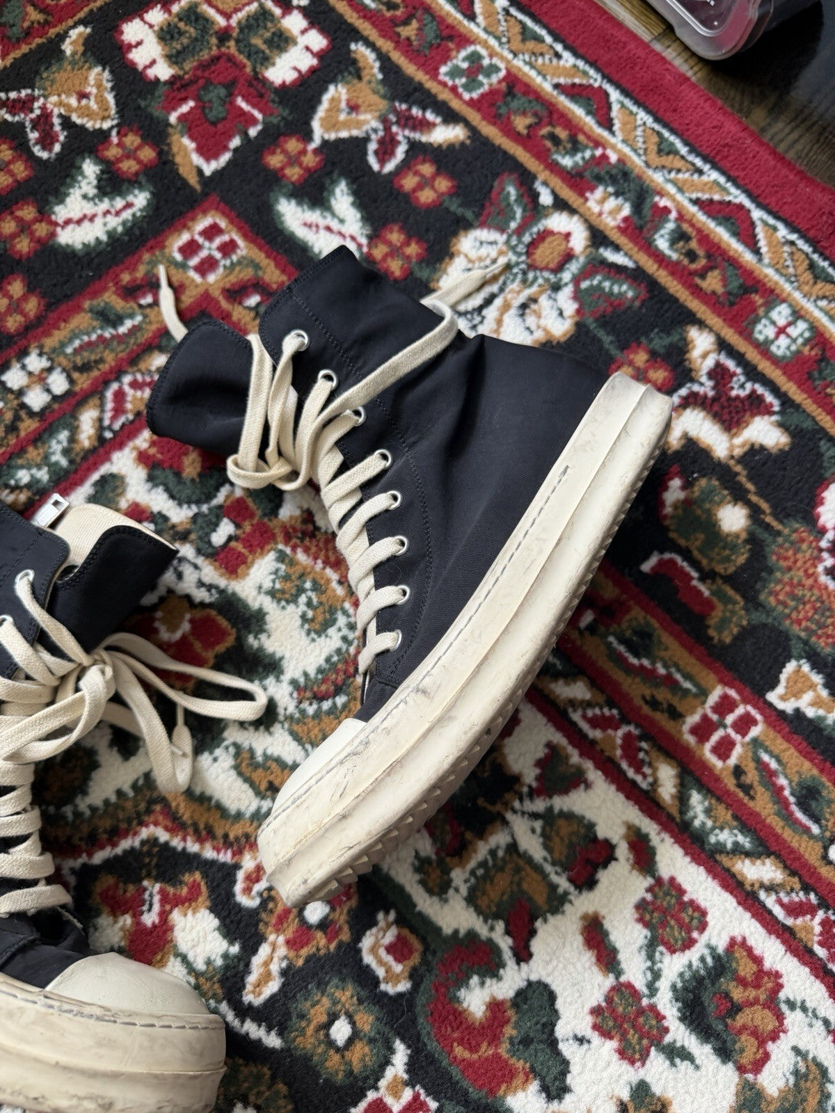 Rick Owens DRKSHDW Canvas Ramones High-Top Sneakers Size 39EU 6.5US
