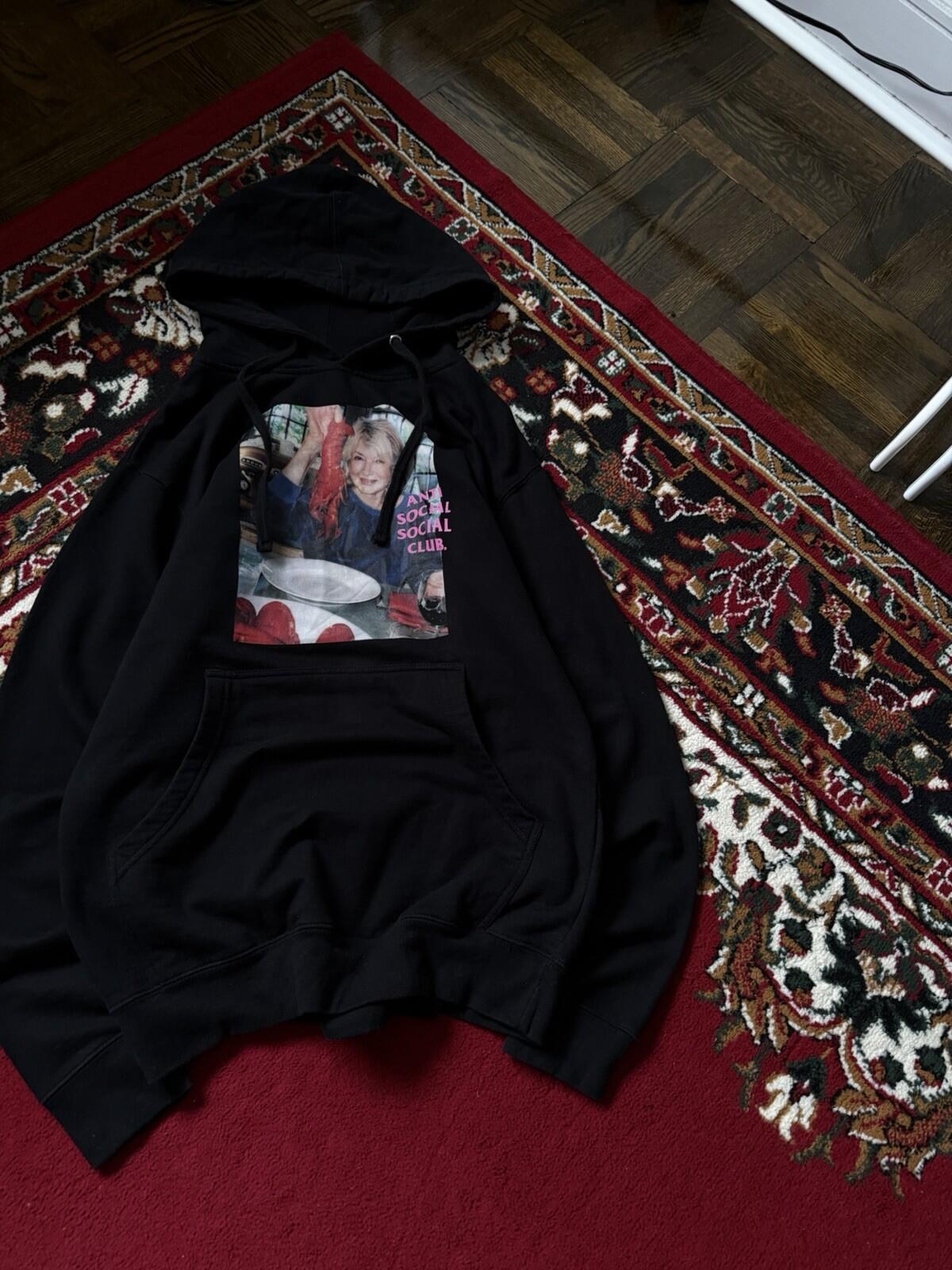 Anti Social Social Club Martha Stewart Lobster Hoodie Unisex S Black ASSC