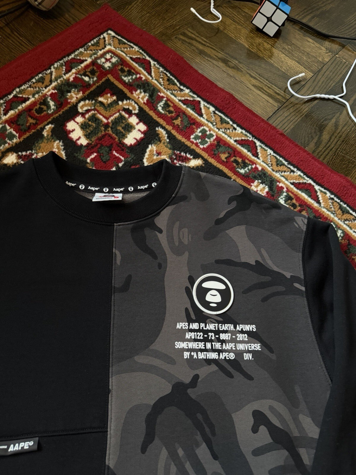 Aape By Abathing Ape Universe Camo Black Sweater Size S Sweatshirt Bape