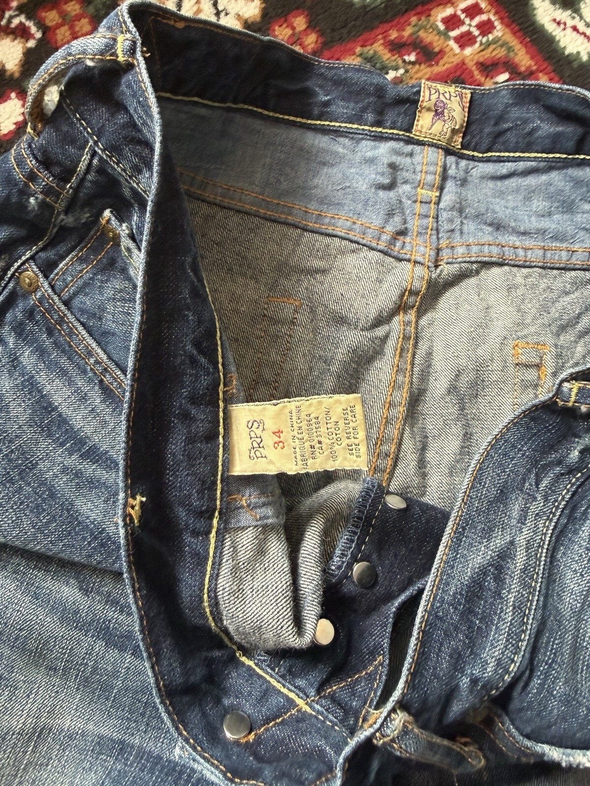 PRPS Blue Medium Wash Distressed Denim Cutoff Jean Barracuda Shorts