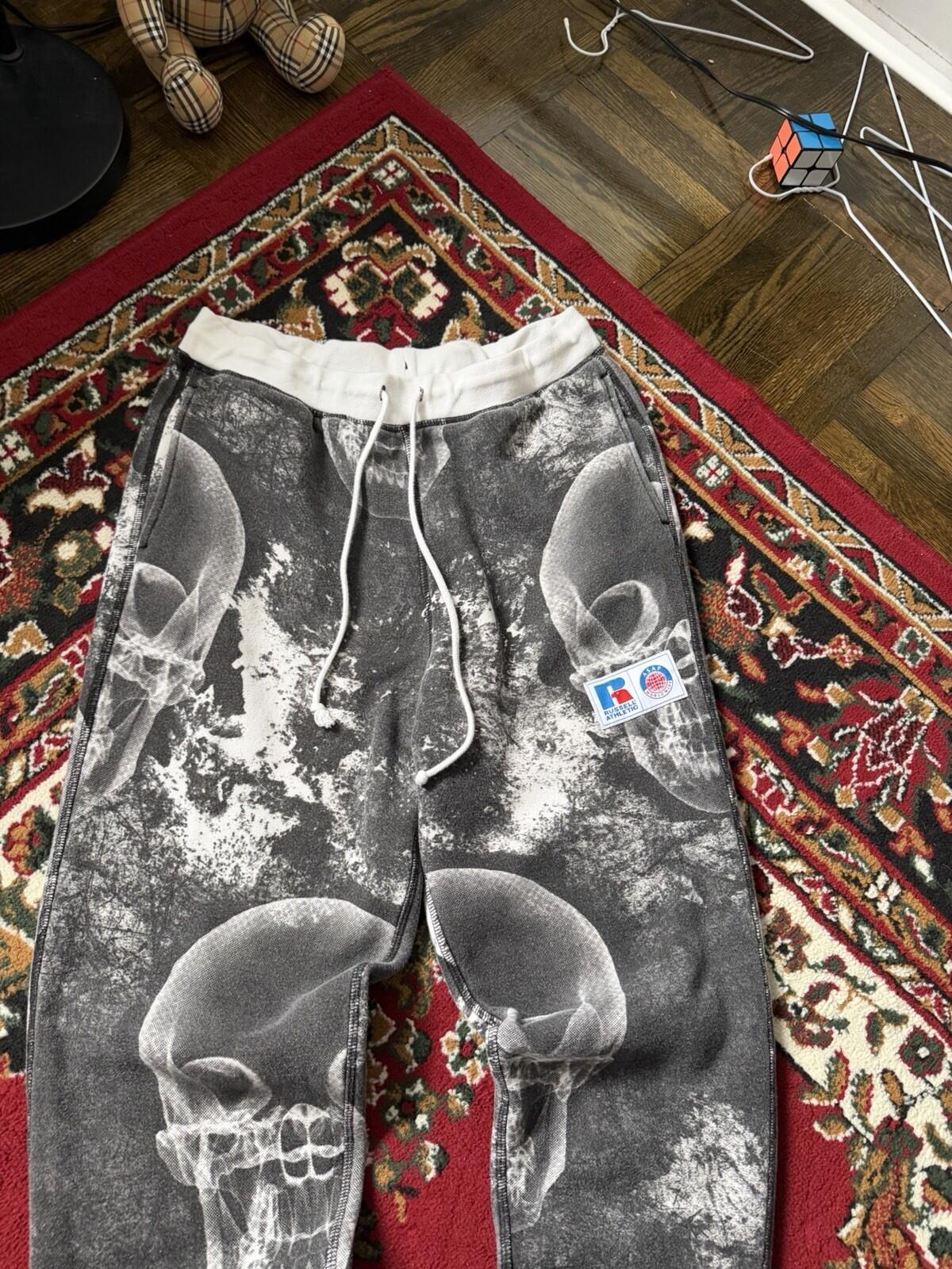 ASAP Worldwide X Russell Athletic Sweatpants White/Black Men’s Size Medium
