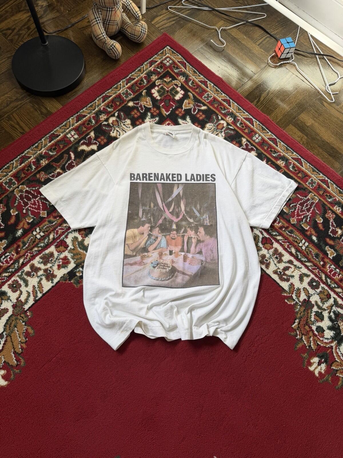 Vintage Barenaked Ladies Birthday Shirt Mens XL White 1990s