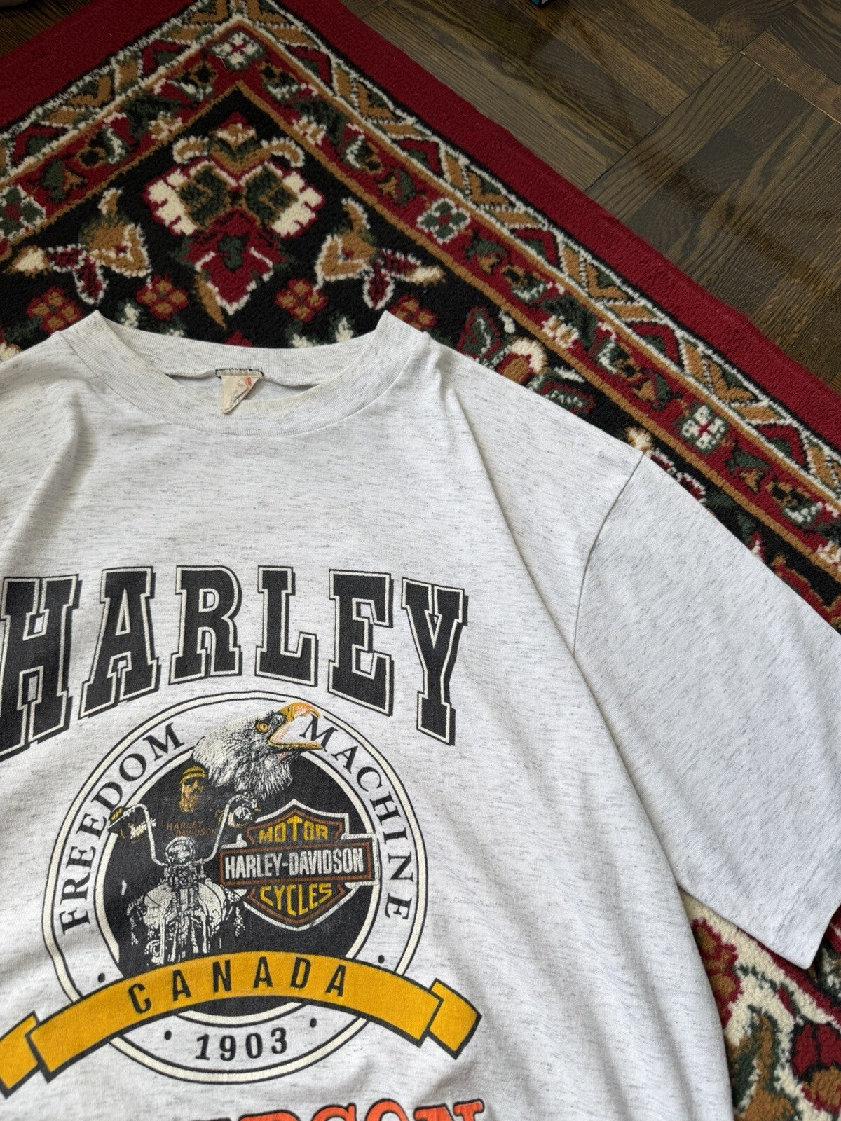 Vintage Harley Davidson Niagara Falls Canada Eagle Motorcycle Men's M Tee 90s