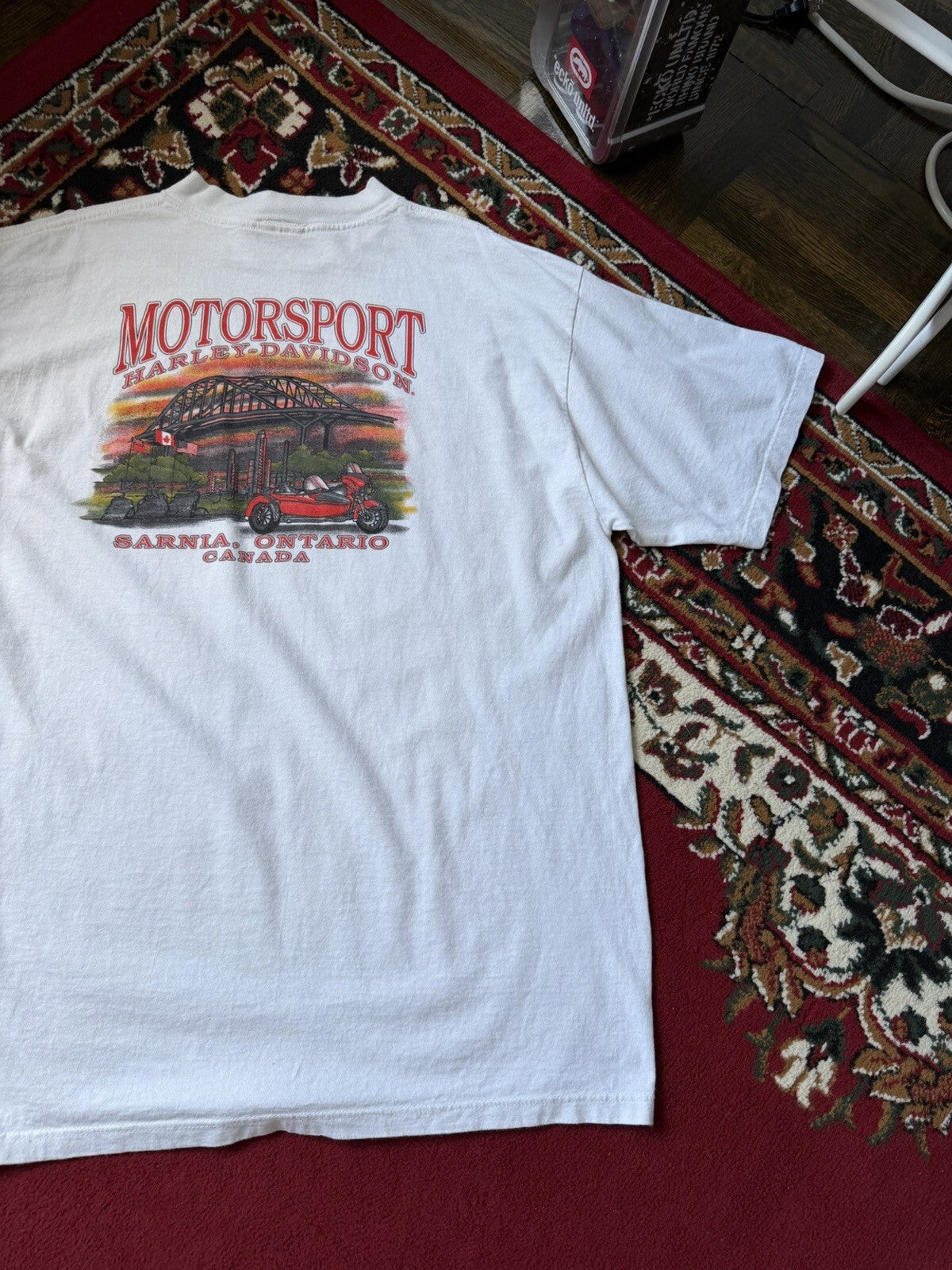 Vintage Harley Davidson Softail Heritage Motorcycle Men's XXL Tee 90s Sarnia ON
