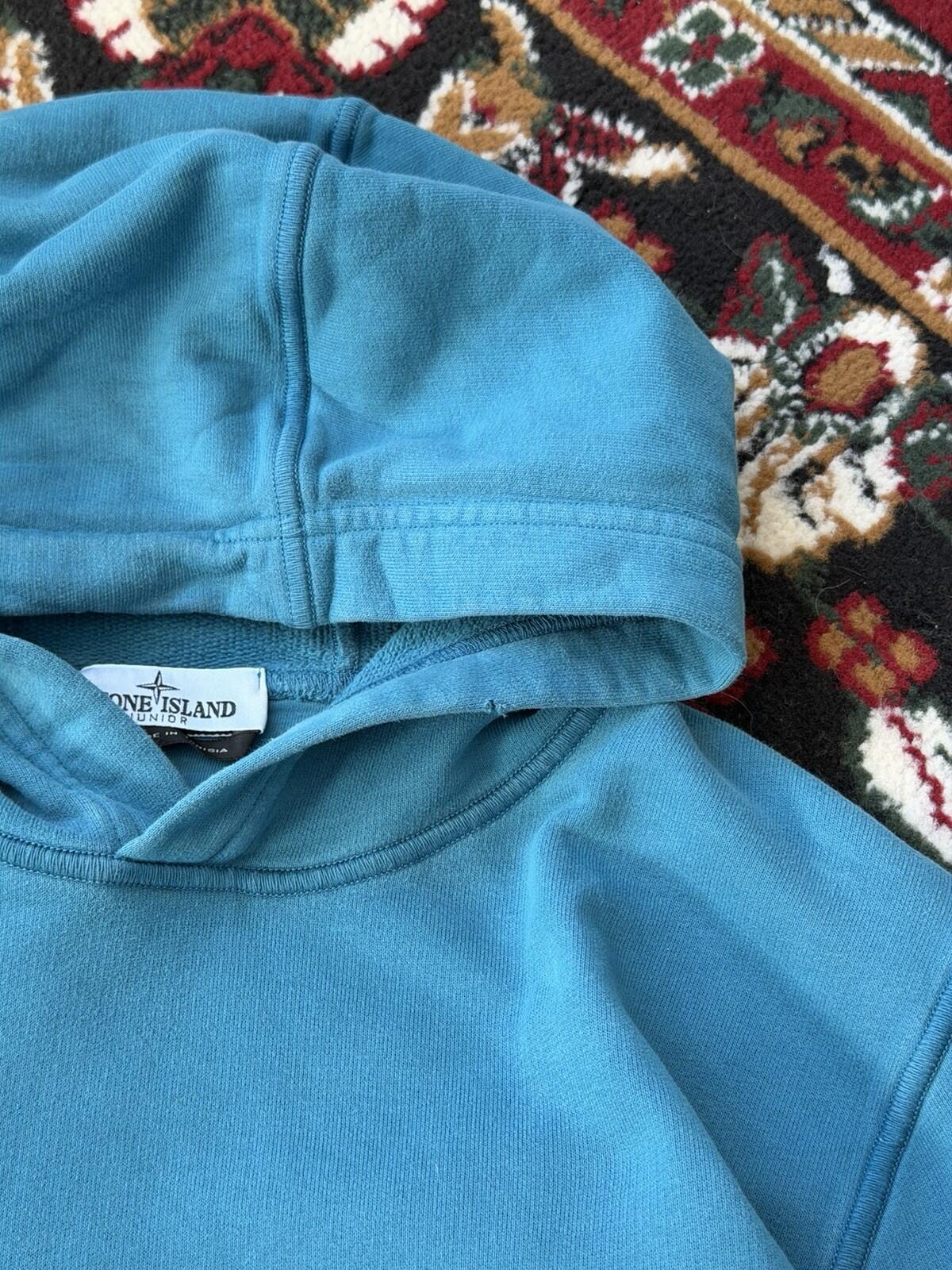 Stone Island Junior Blue Badge Logo Hoodie Authentic