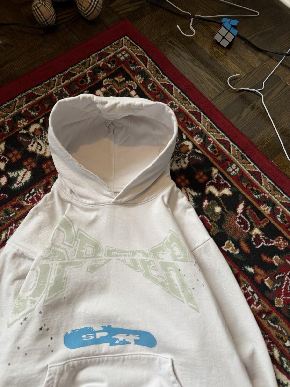 Sp5der Young Thug Graphic "Eggshell" Hoodie Eggshell Size M