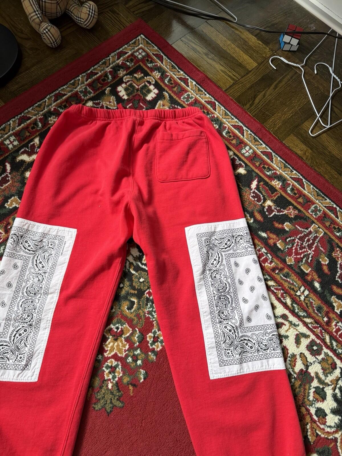 Supreme x The North Face Bandana Red Sweatpants Size M