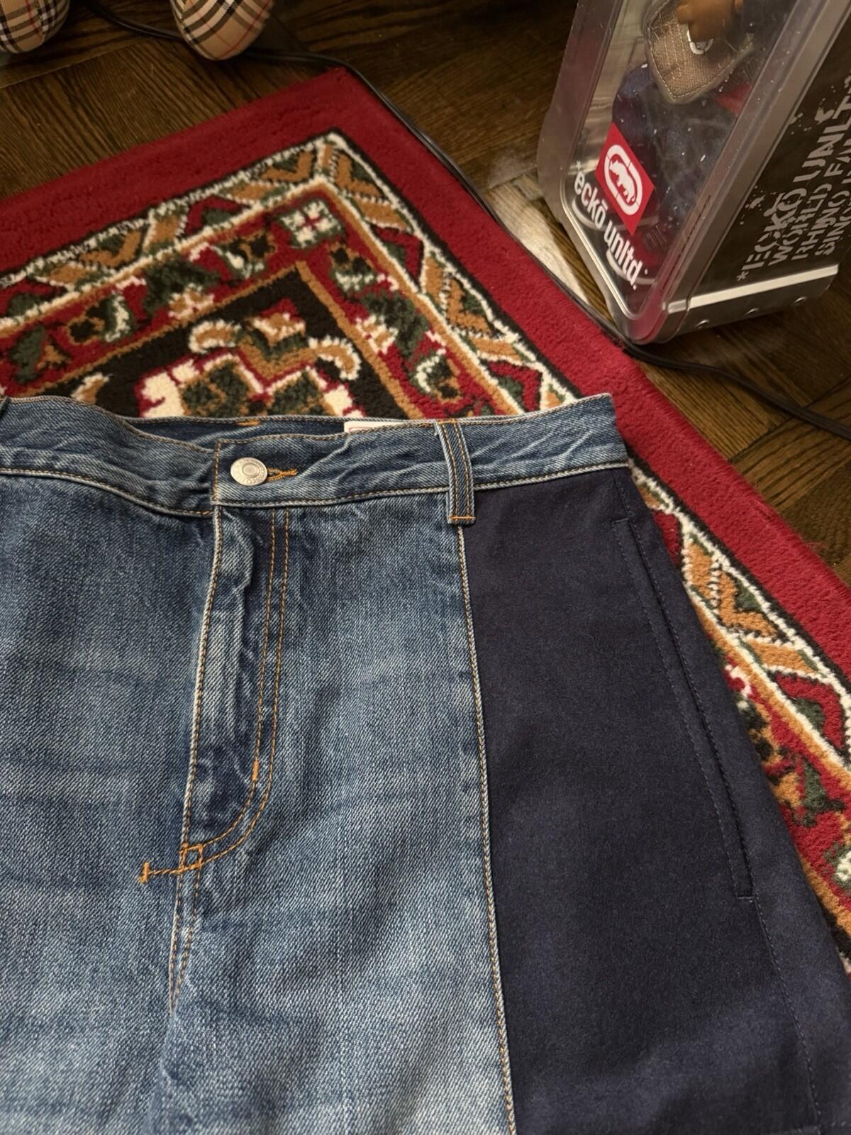 Alexander McQueen High Rise Media Mix Wool/Cotton Cargo Jeans