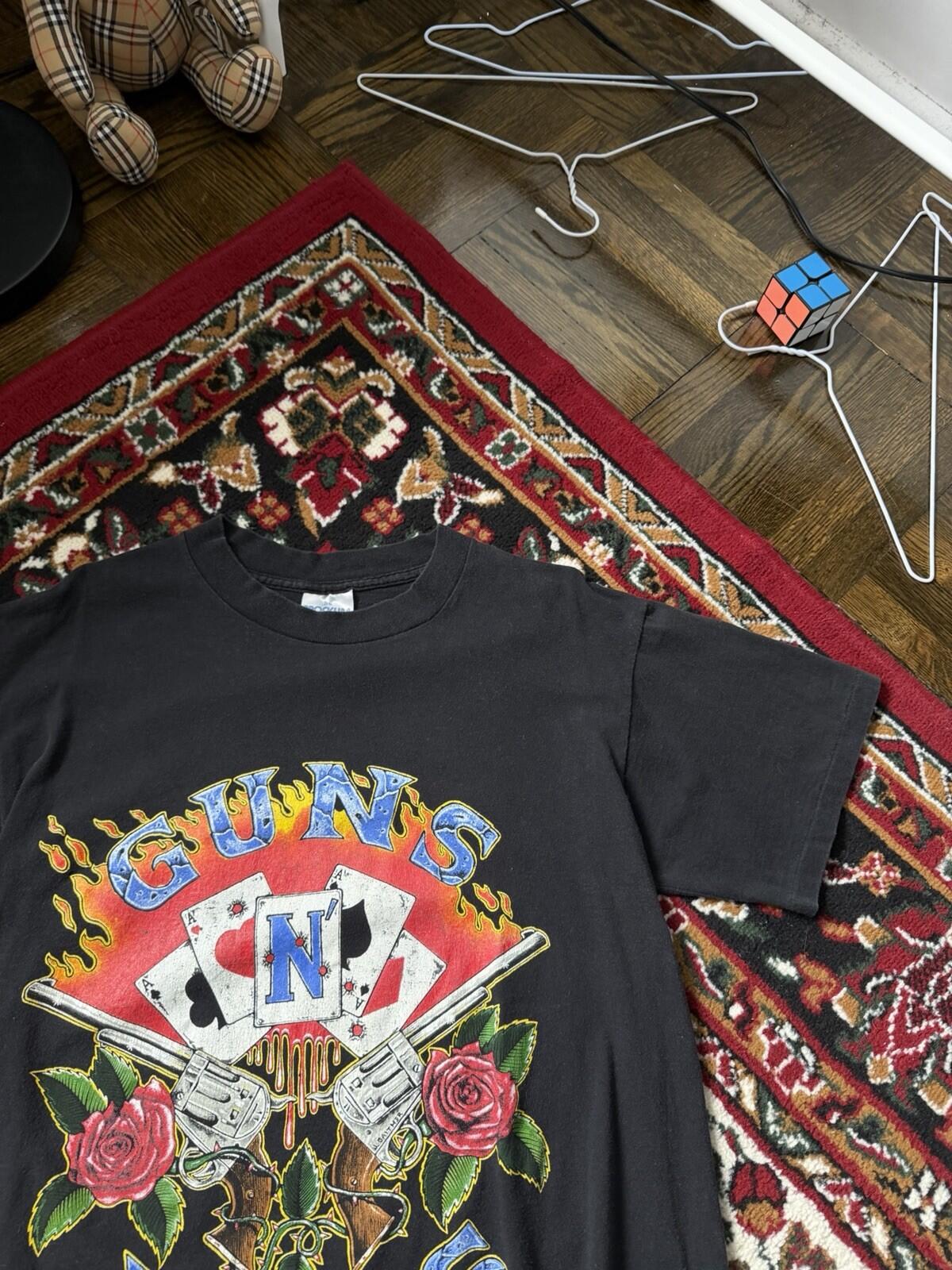 90s Guns N Roses Tshirt "Use Your Illusion Deck Cards" Single Stitch Tee 1991 L