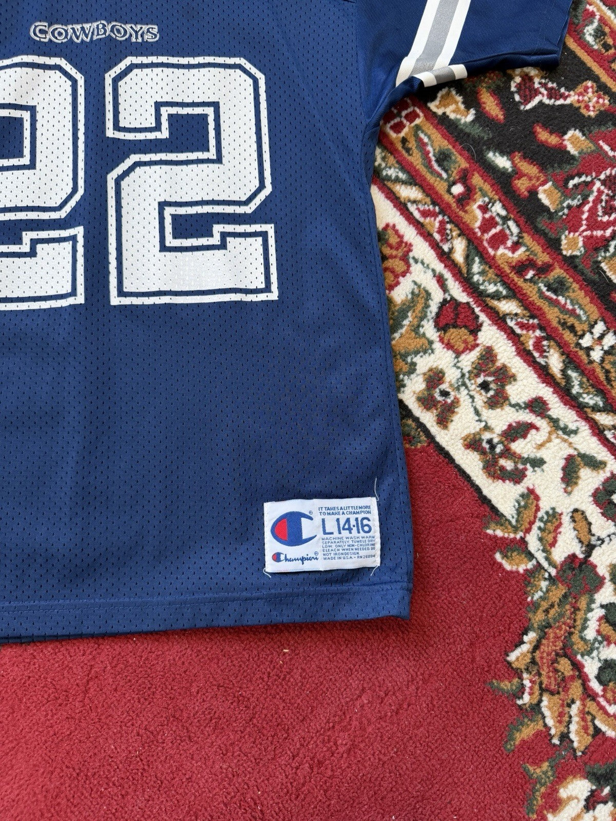 Vintage Champion NFL Dallas Cowboys Jersey E Smith #22
