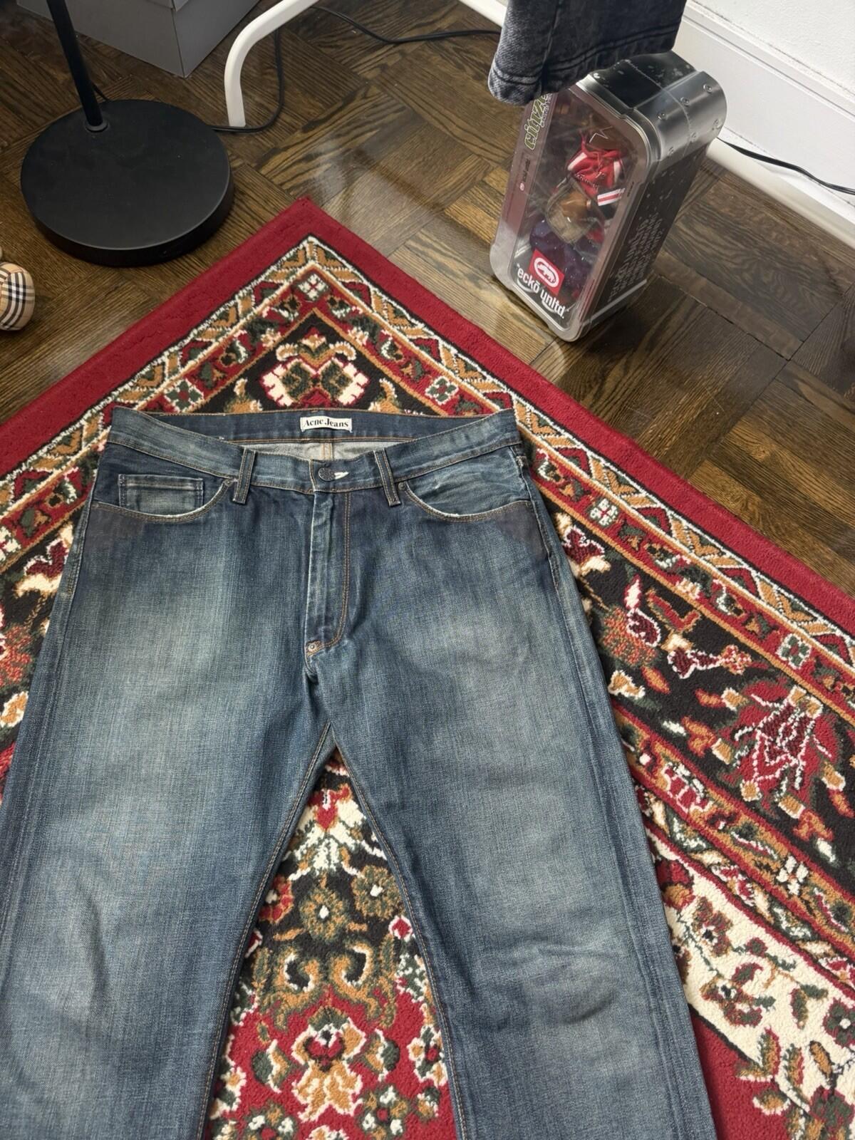 Acne Jeans Washed Classic Straight Leg Dark Wash Denim Cotton Mens 34/32