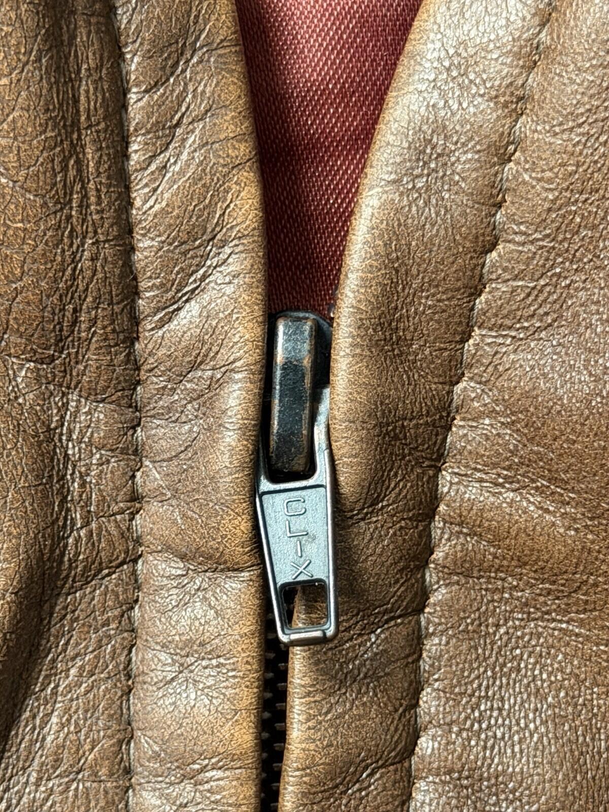 1960s Vintage Men's British ‘Clix’ Zipper Brown Collared Utility Pockets Jacket