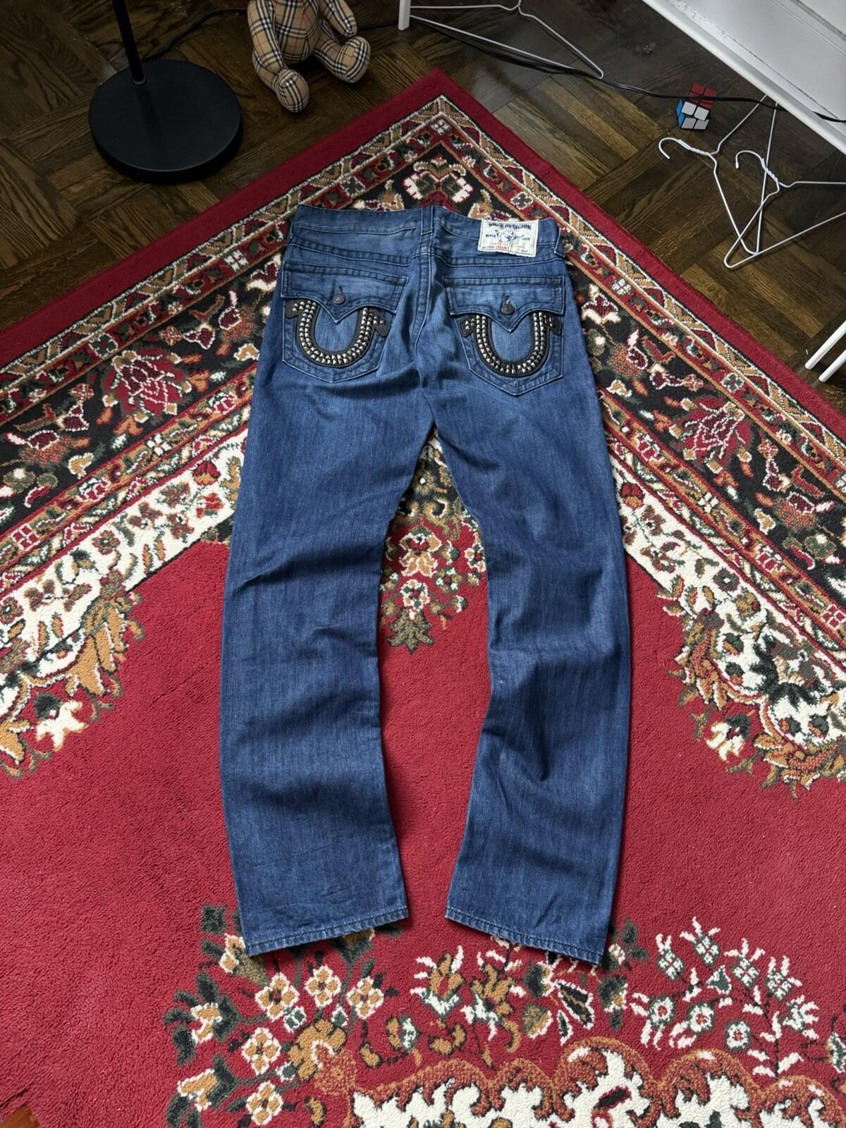 Y2K True Religion Studded Skinny Vintage Jeans Made In USA Size 32
