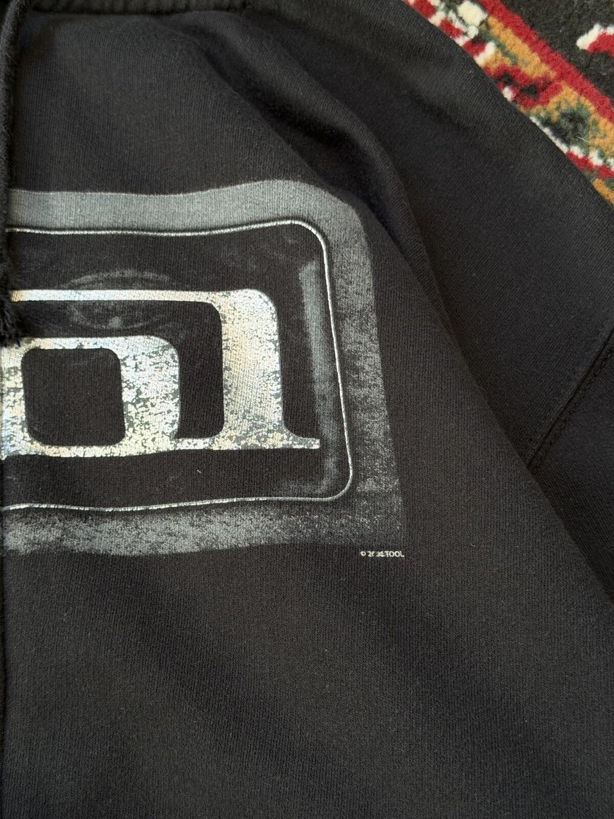 RARE Vtg TOOL Hoodie Men’s XL 2005 Metallic Reflective Block Logo Full Zip