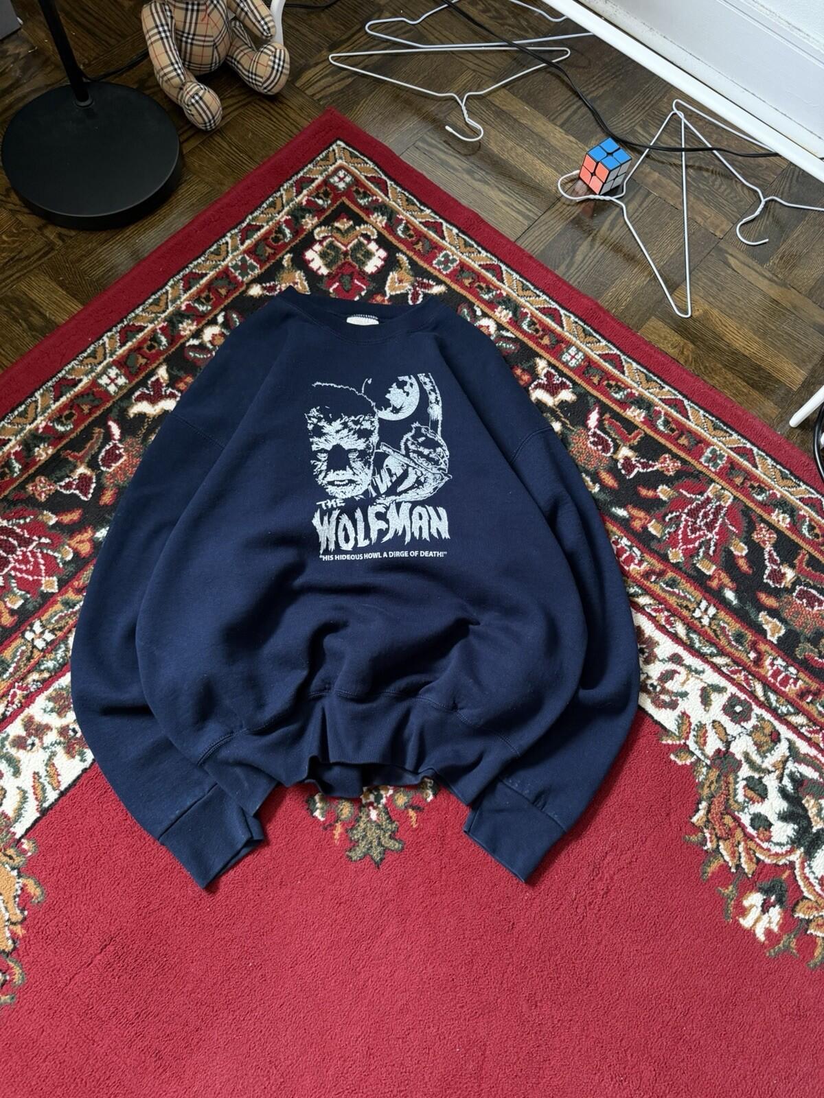 Vintage The Wolf Man 1941 "His Hideous Howl a Dirge Of Death" Movie Sweatshirt