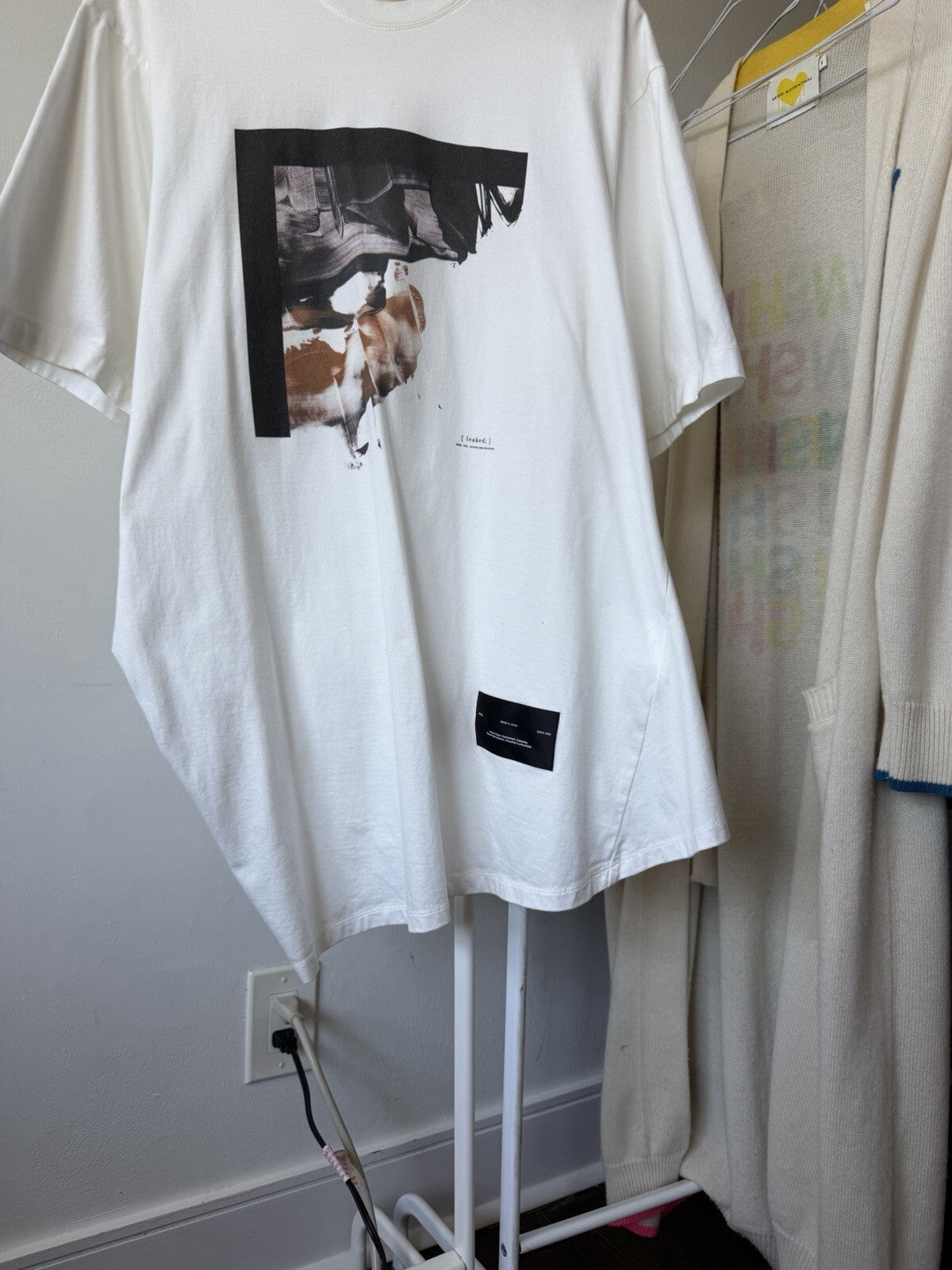 JULIUS Draped SS 2023 White Graphic Shirt Leaked Tee