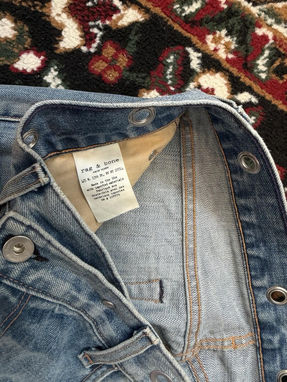 Rag & Bone Cotton Ripped Distressed Jeans Size 27 Blue Rare Design
