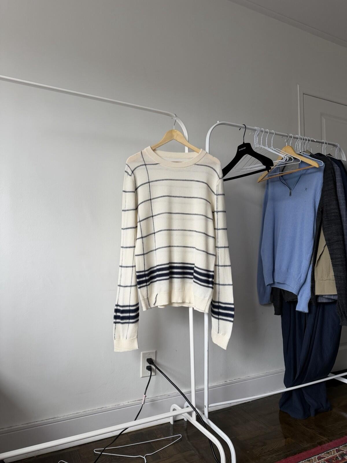 Maison Martin Margiela Oversized Striped Knit Sweater Wool Blend