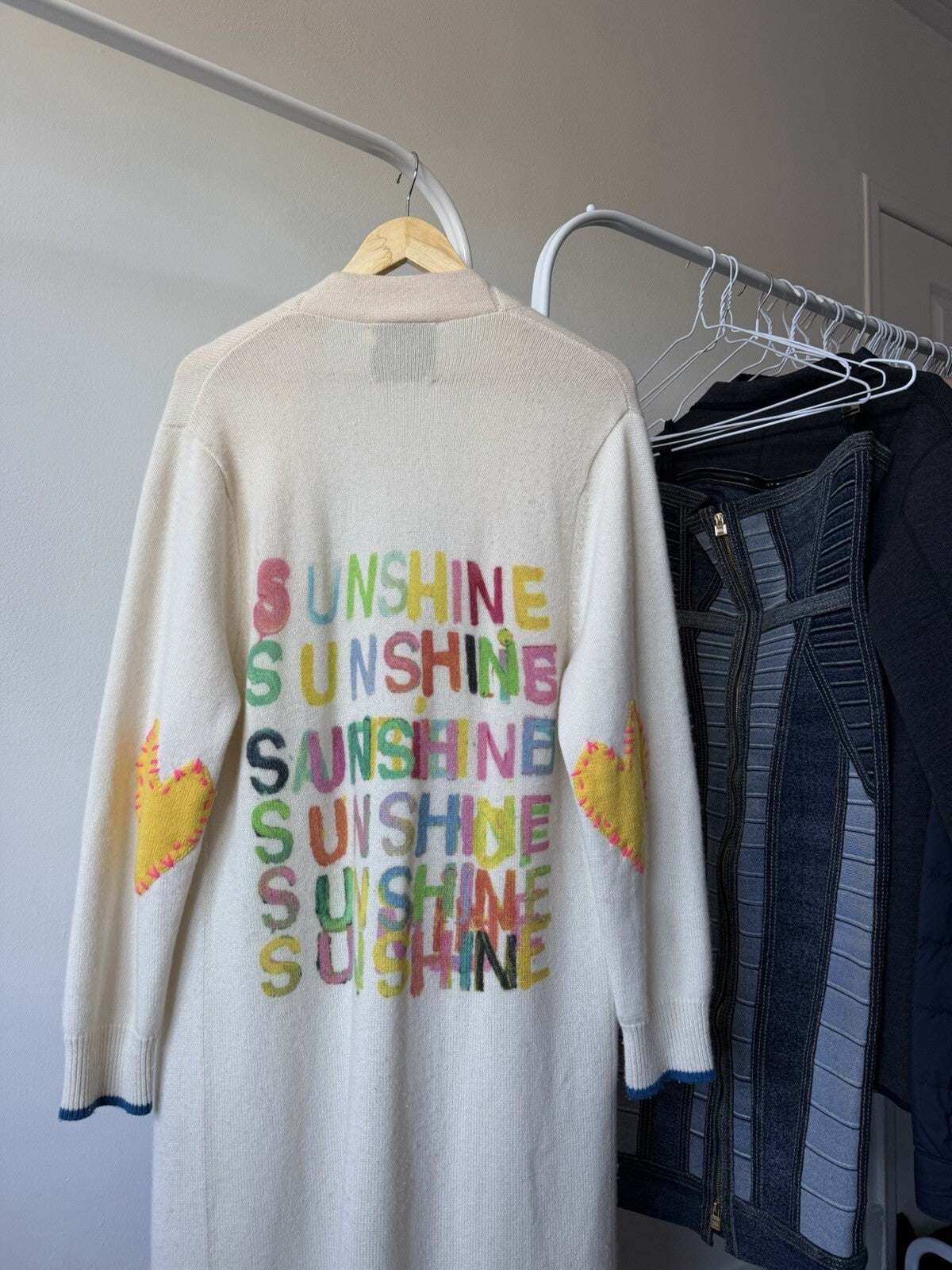 SUPER RARE Kerri Rosenthal Cashmere Open Front Long Cardigan Size S