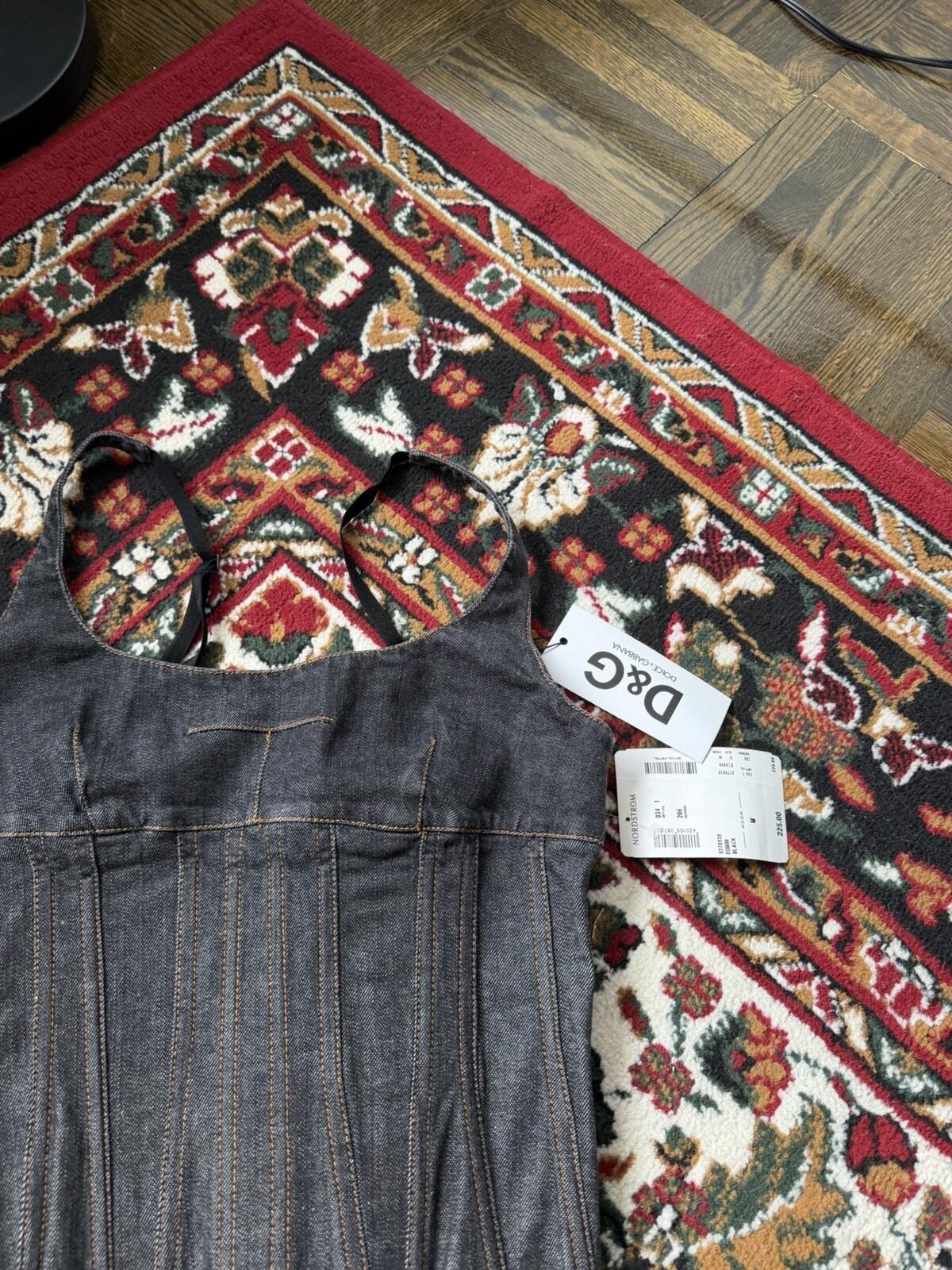 00s Archive Dolce & Gabbana Denim Pleated Gray Corset Top DG Jean Top Y2K