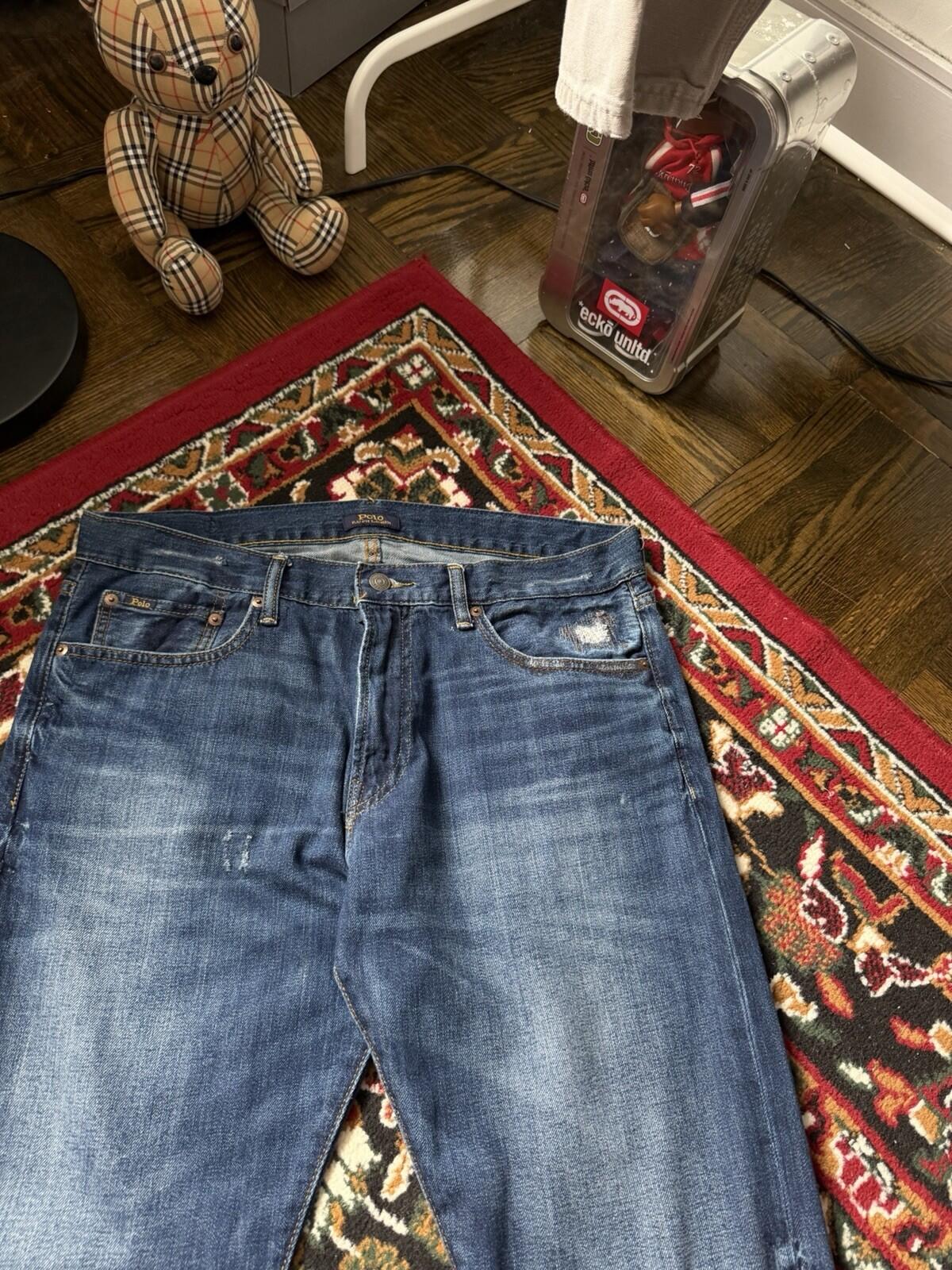 Ralph Lauren Polo Sashiko Repaired Patchwork Jeans Blue Size 34/32 Denim Pants