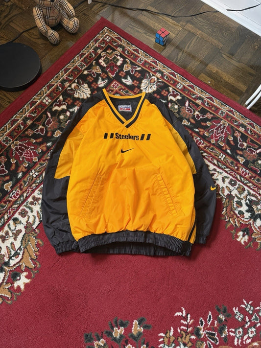 Vintage 90s Nike Steelers Reversible NFL Nylon Sweatshirt Jacket XL