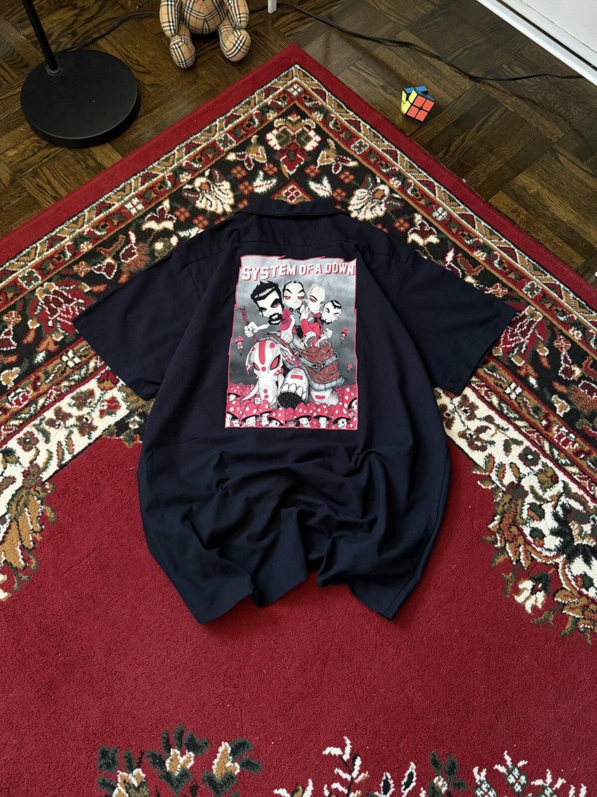 VERY RARE VTG 90s System Of  A Down Rock N Roll Occupational Wear Button UpShirt
