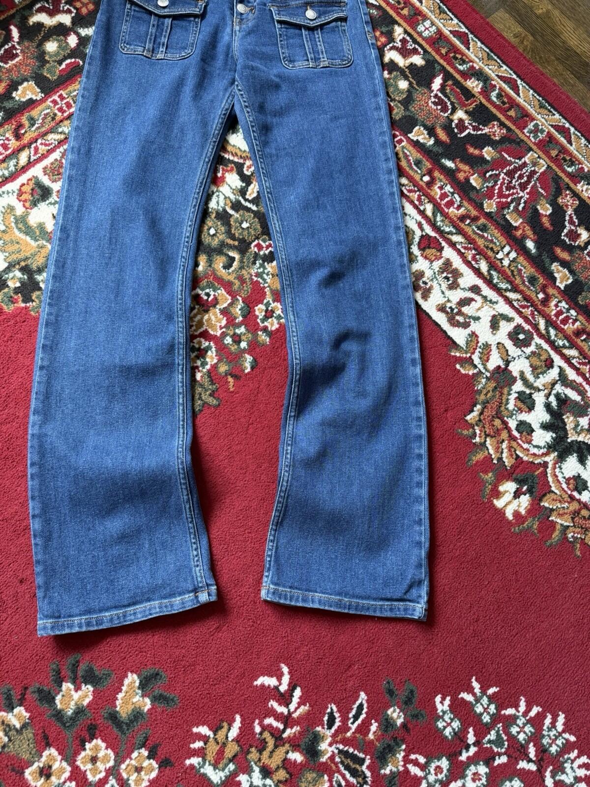 Zadig & Voltaire Womens Zipped Pocket Jeans Blue Cotton High Rise Button Size 26